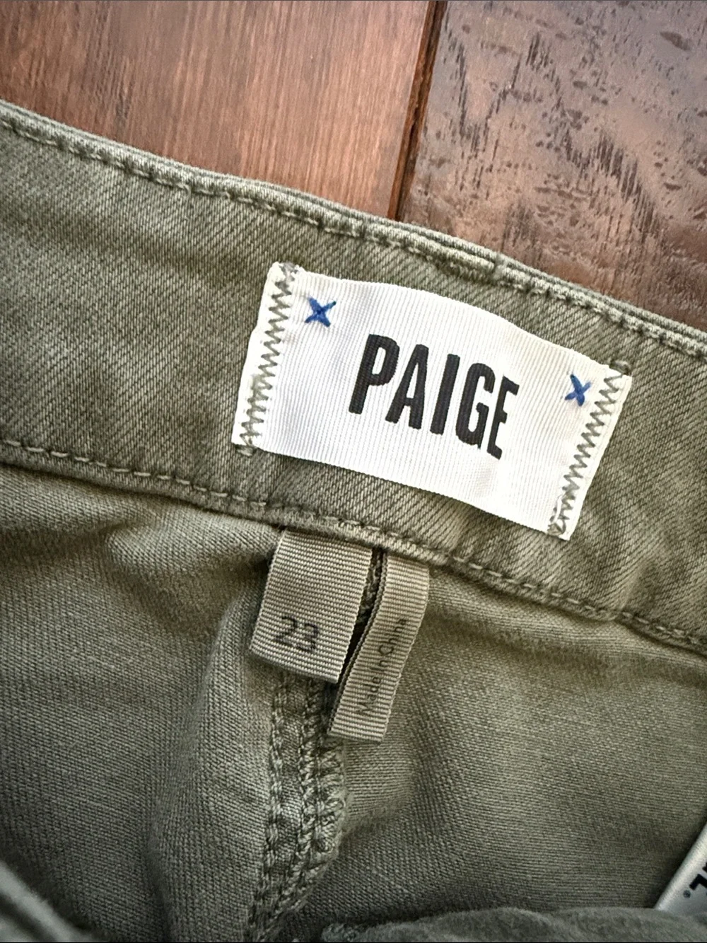 PAIGE Olive Straight-Leg Chinos